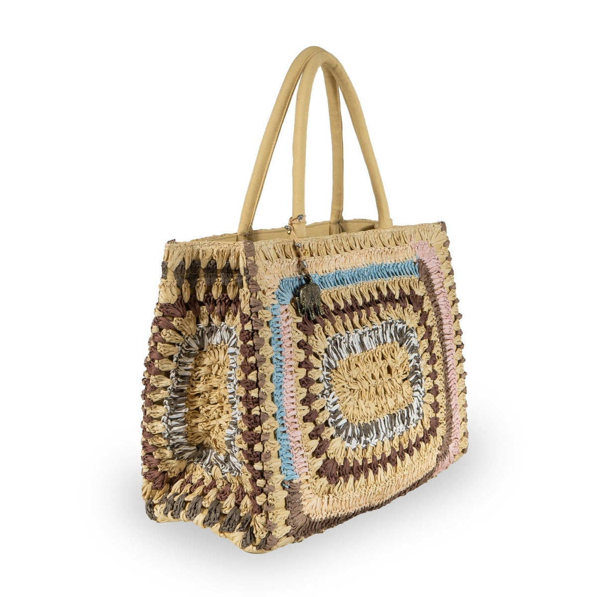 Book Tote Large Bast Handarbeit multi - ANOKHI