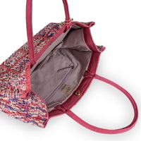 Book Tote Large Bast Handarbeit pink - ANOKHI
