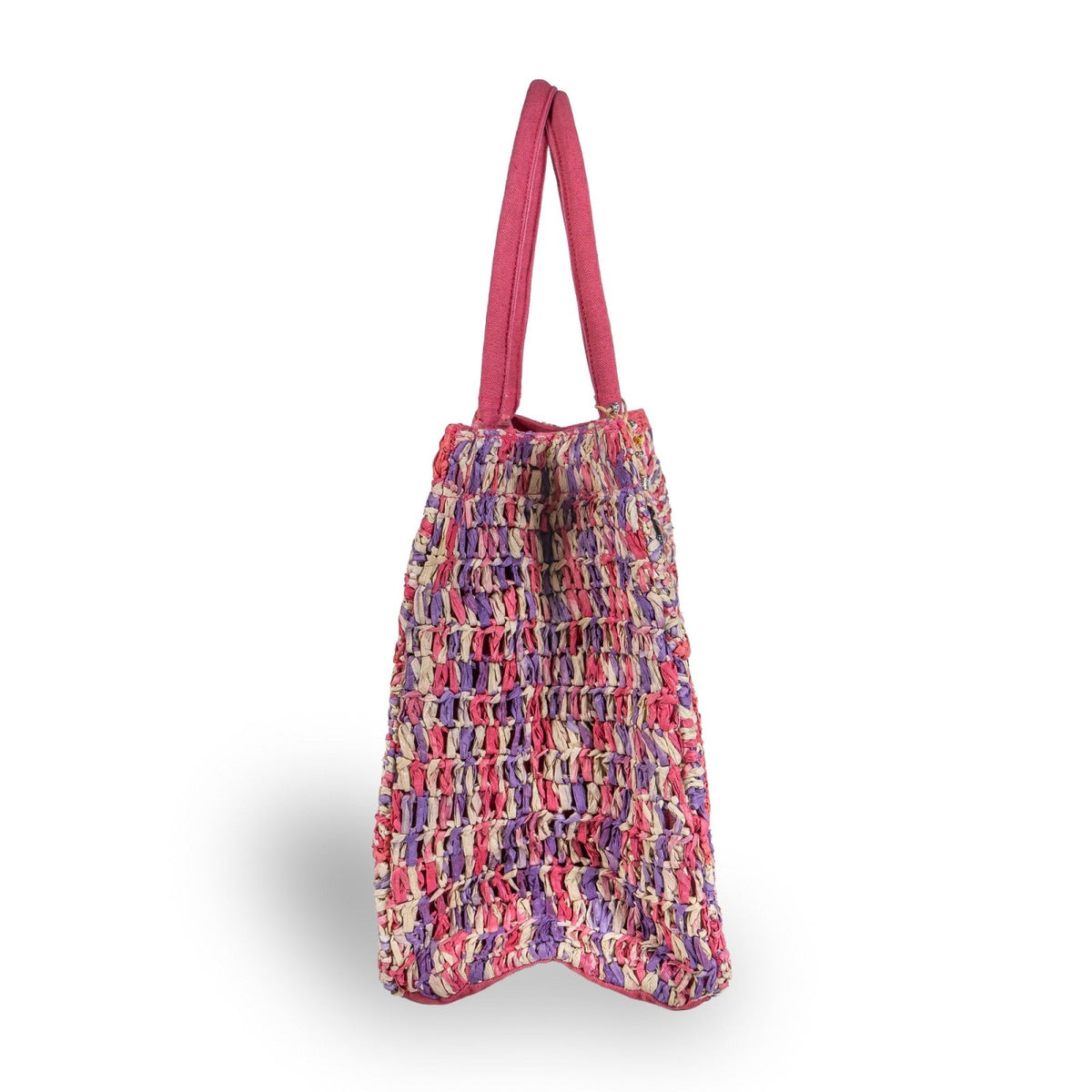 Book Tote Large Bast Handarbeit pink - ANOKHI