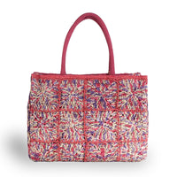 Book Tote Large Bast Handarbeit pink - ANOKHI