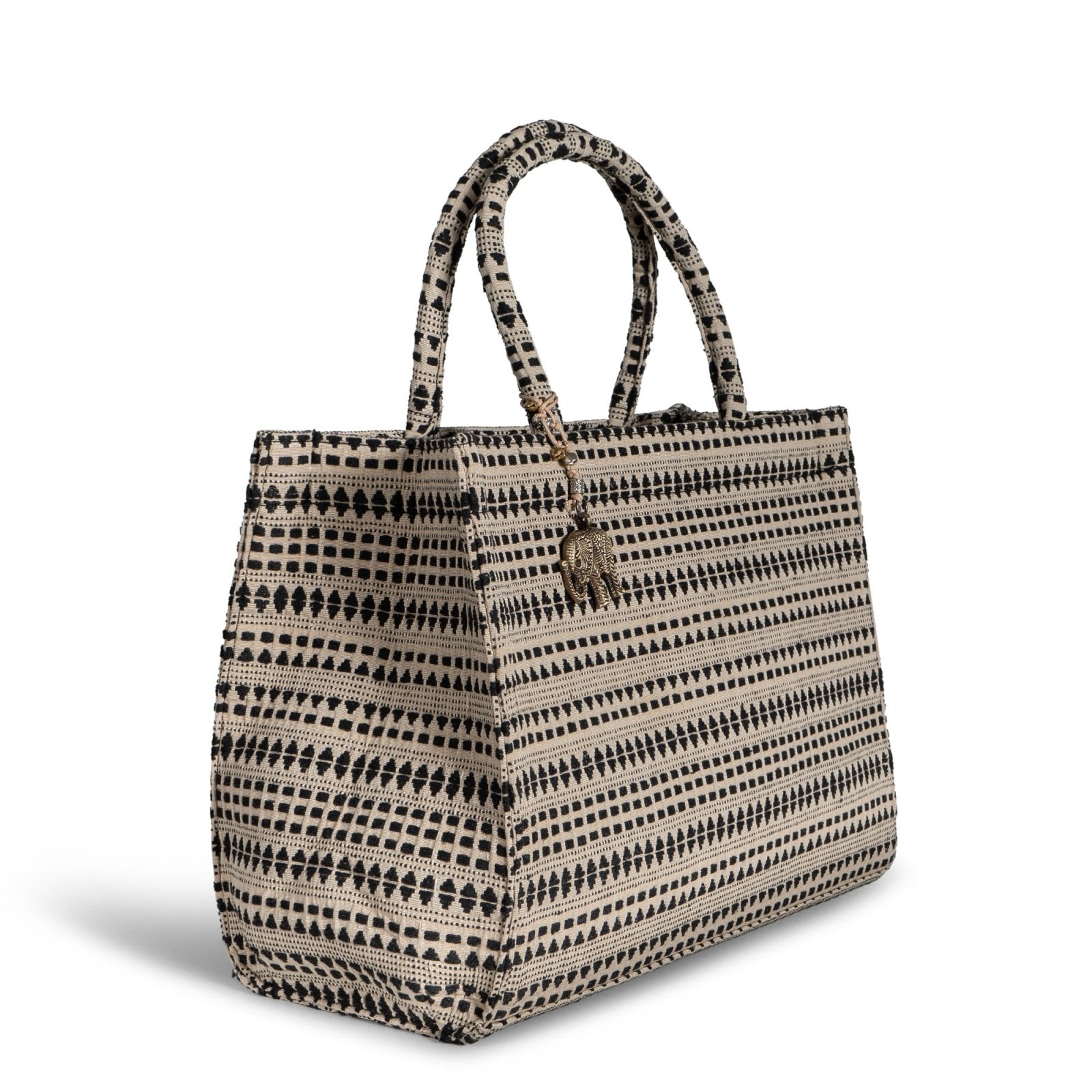 Book Tote Large beige schwarz - ANOKHI