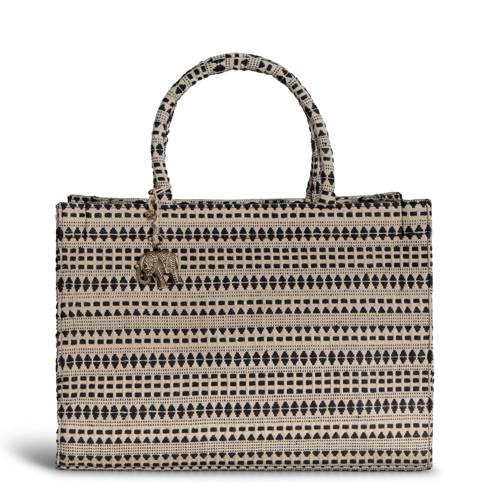 Book Tote Large beige schwarz - ANOKHI