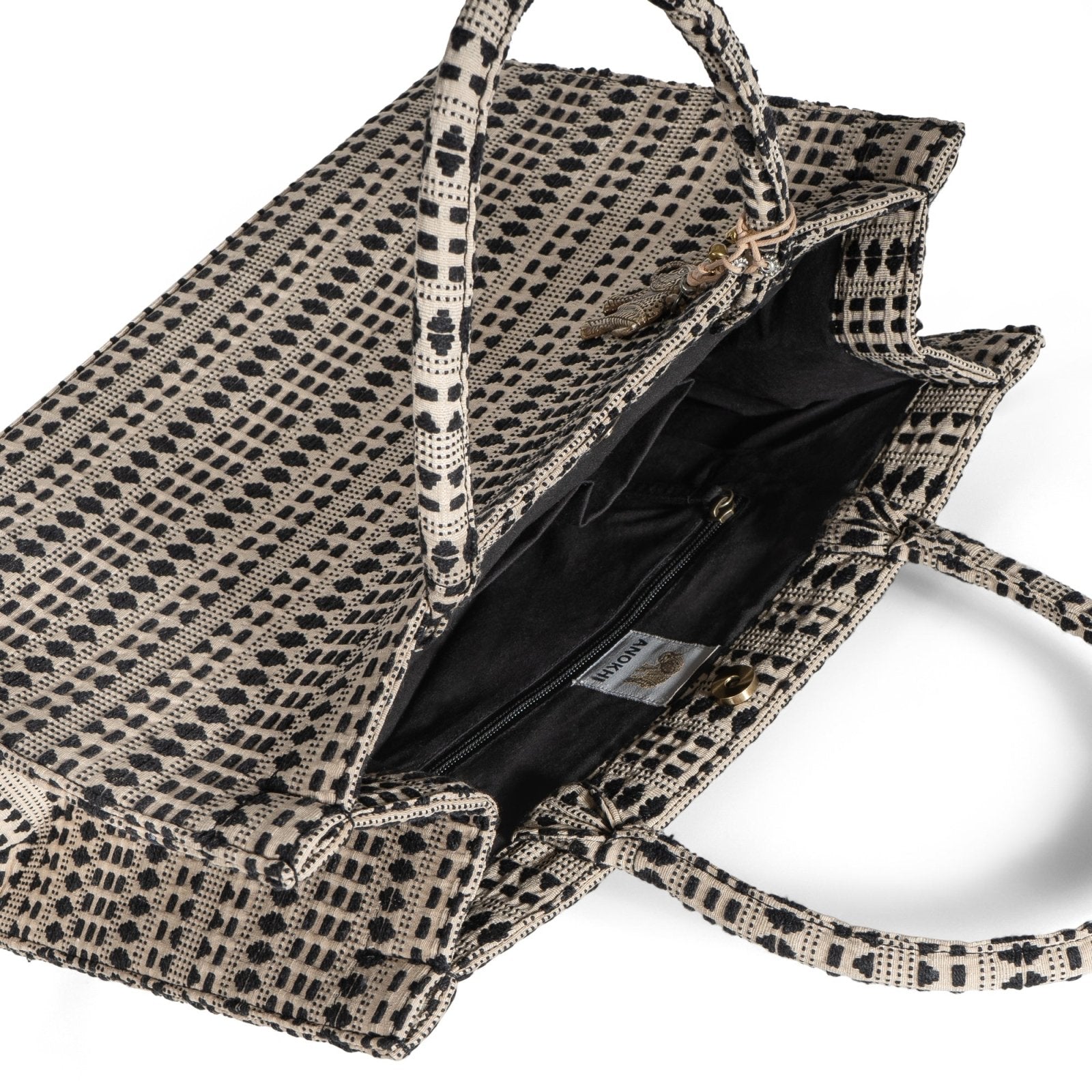 Book Tote Large beige schwarz - ANOKHI