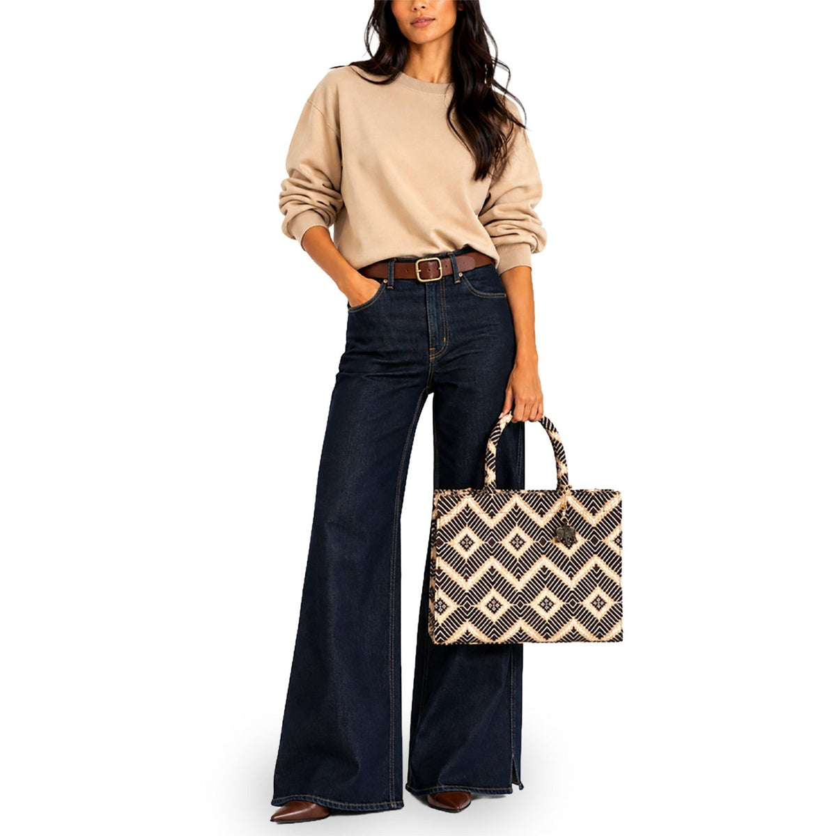 Book Tote Large braun beige - ANOKHI