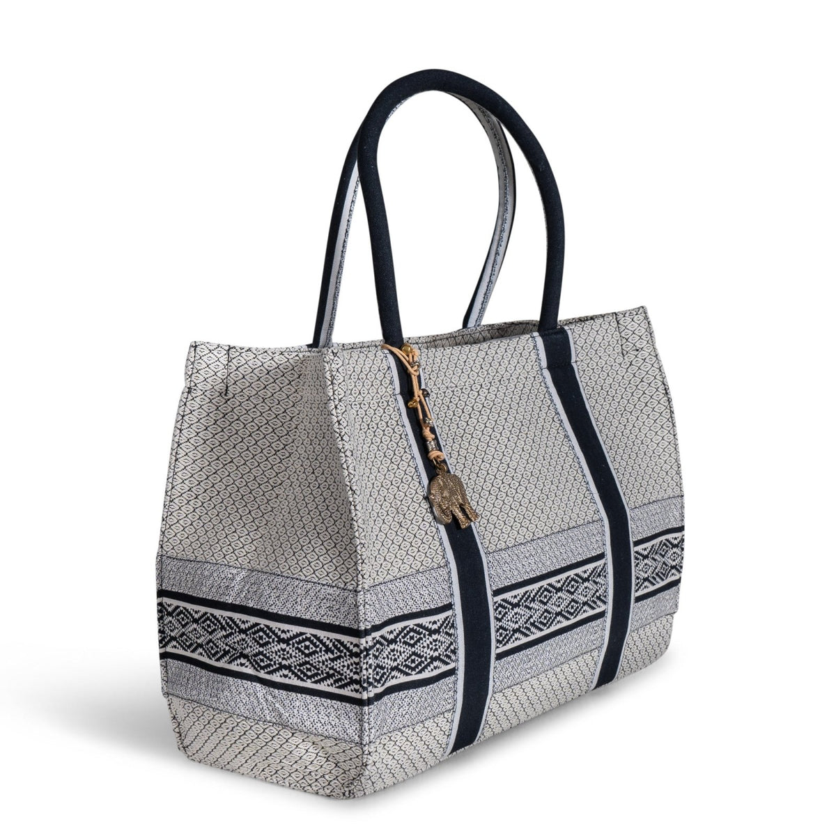 Book Tote Large schwarz weiß - ANOKHI