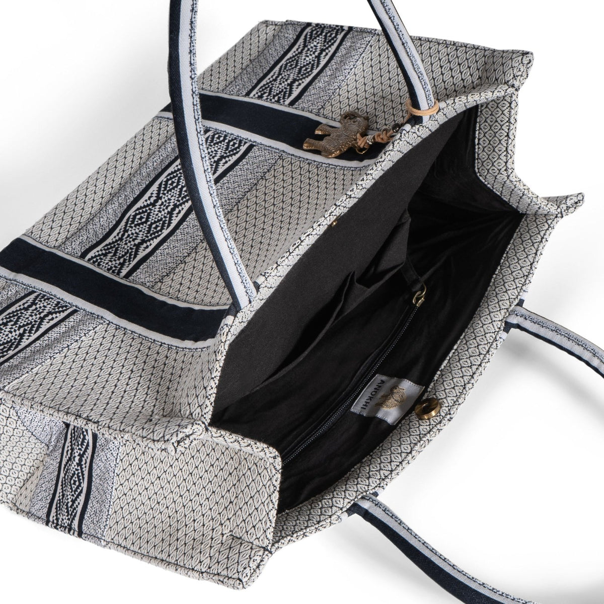 Book Tote Large schwarz weiß - ANOKHI
