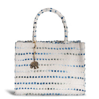 Book Tote Large weiß blau – 1