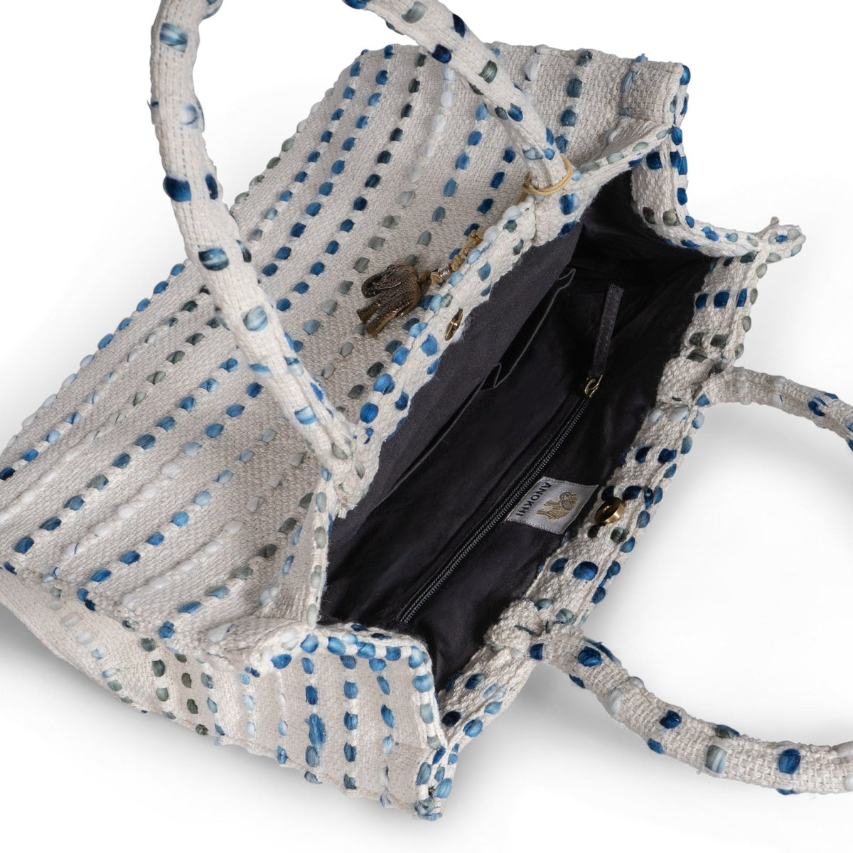 Book Tote Large weiß blau - ANOKHI
