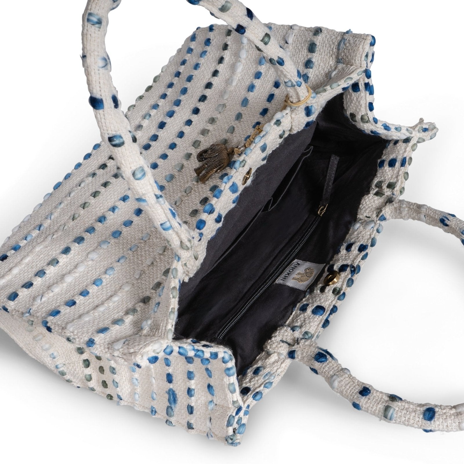 Book Tote Large weiß blau - ANOKHI