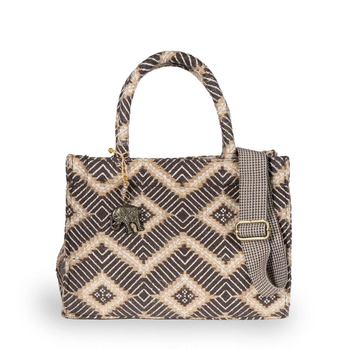 Book Tote mittlere Größe braun beige - ANOKHI