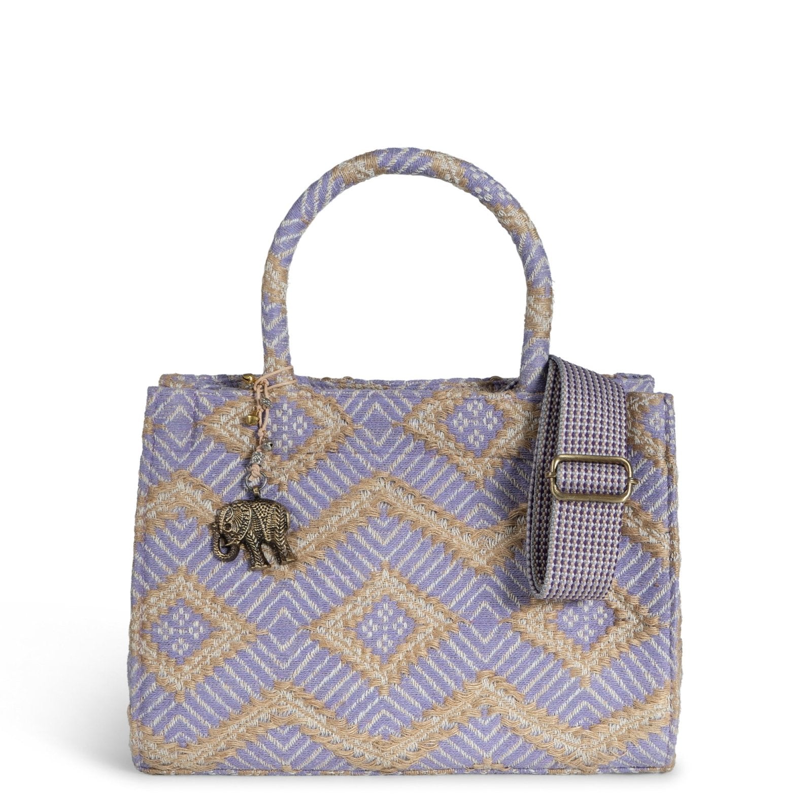 Book Tote mittlere Größe flieder beige - ANOKHI