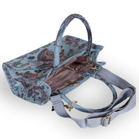 Book Tote mittlere Größe Paisley und Perlen blau - ANOKHI