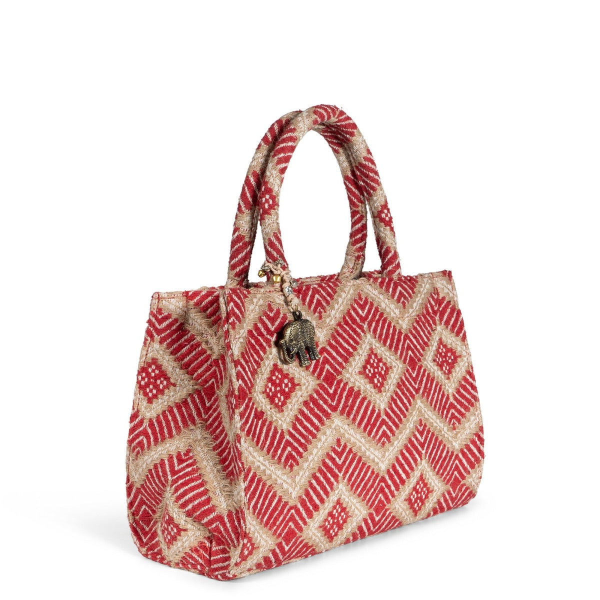 Book Tote mittlere Größe rot beige - ANOKHI