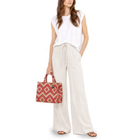 Book Tote mittlere Größe rot beige - ANOKHI