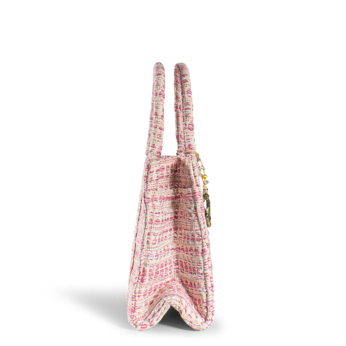 Book Tote mittlere Größe Tupfen weiß pink - ANOKHI