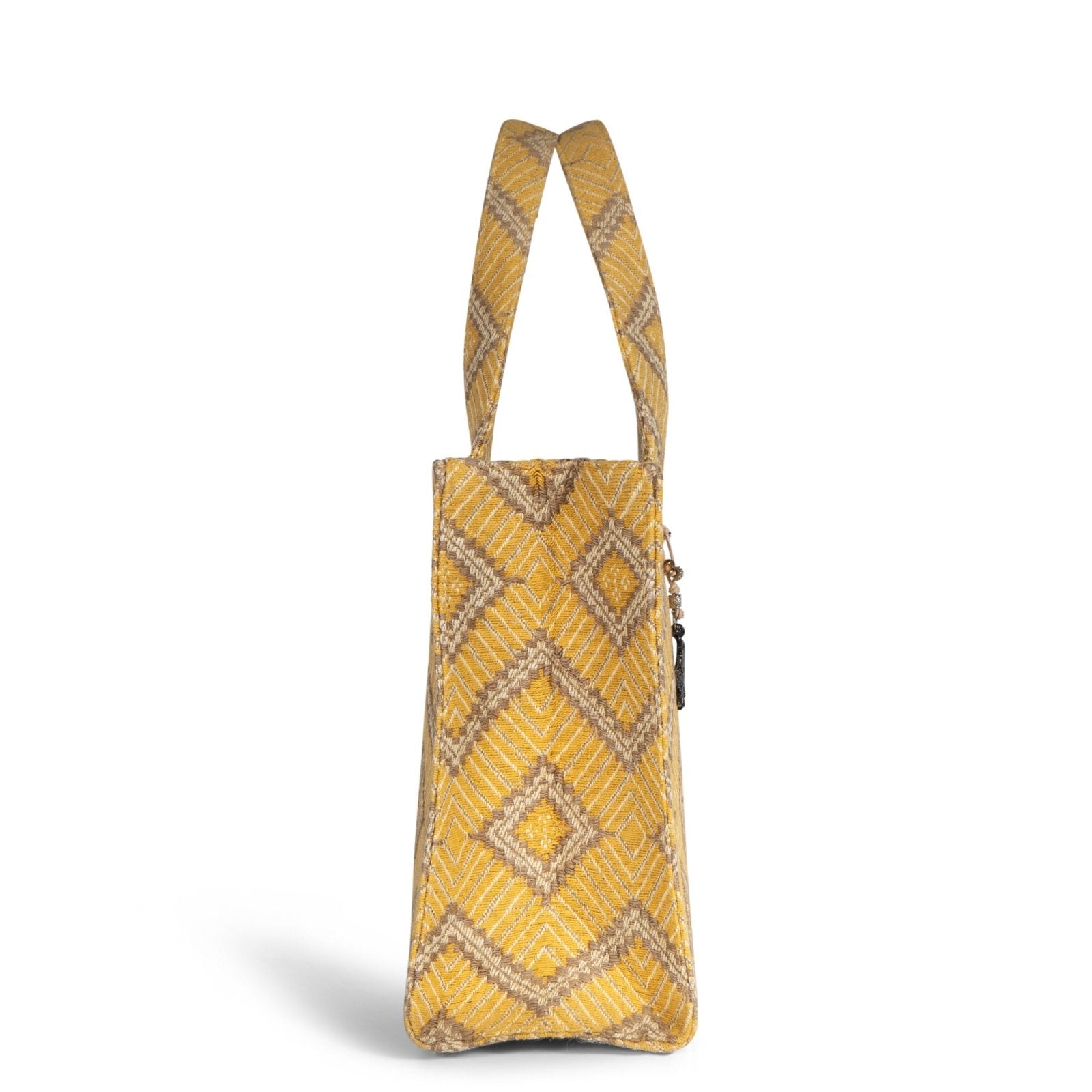 Book Tote mittlere Größe gelb beige - ANOKHI