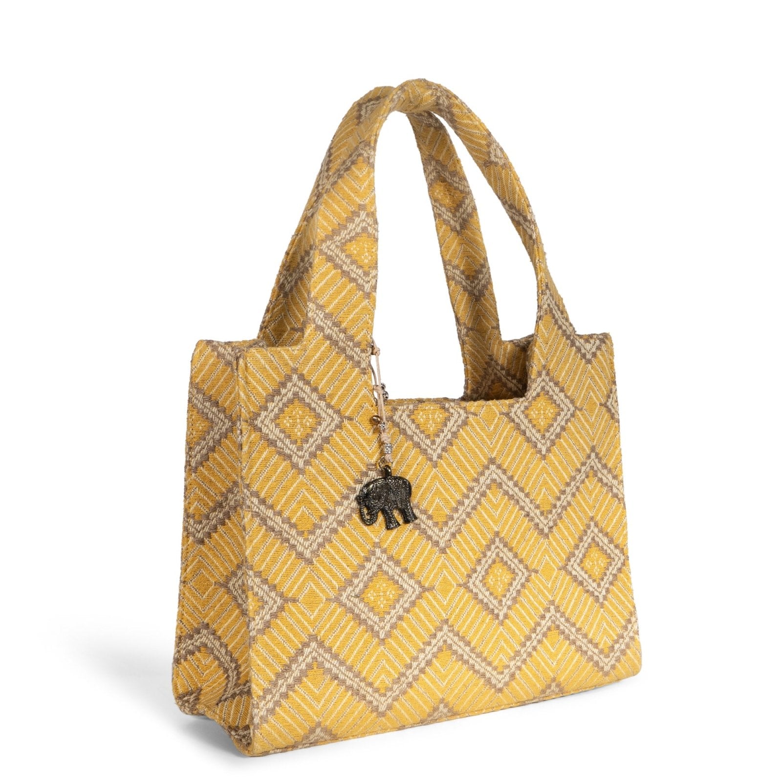 Book Tote mittlere Größe gelb beige - ANOKHI