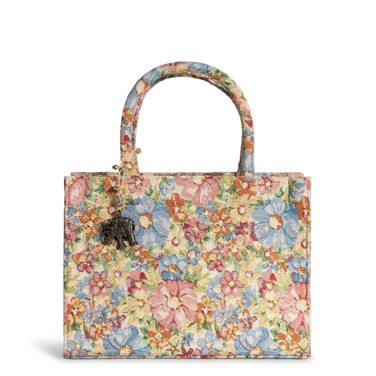Book Tote mittlere Größe Jacquard Blumen - ANOKHI