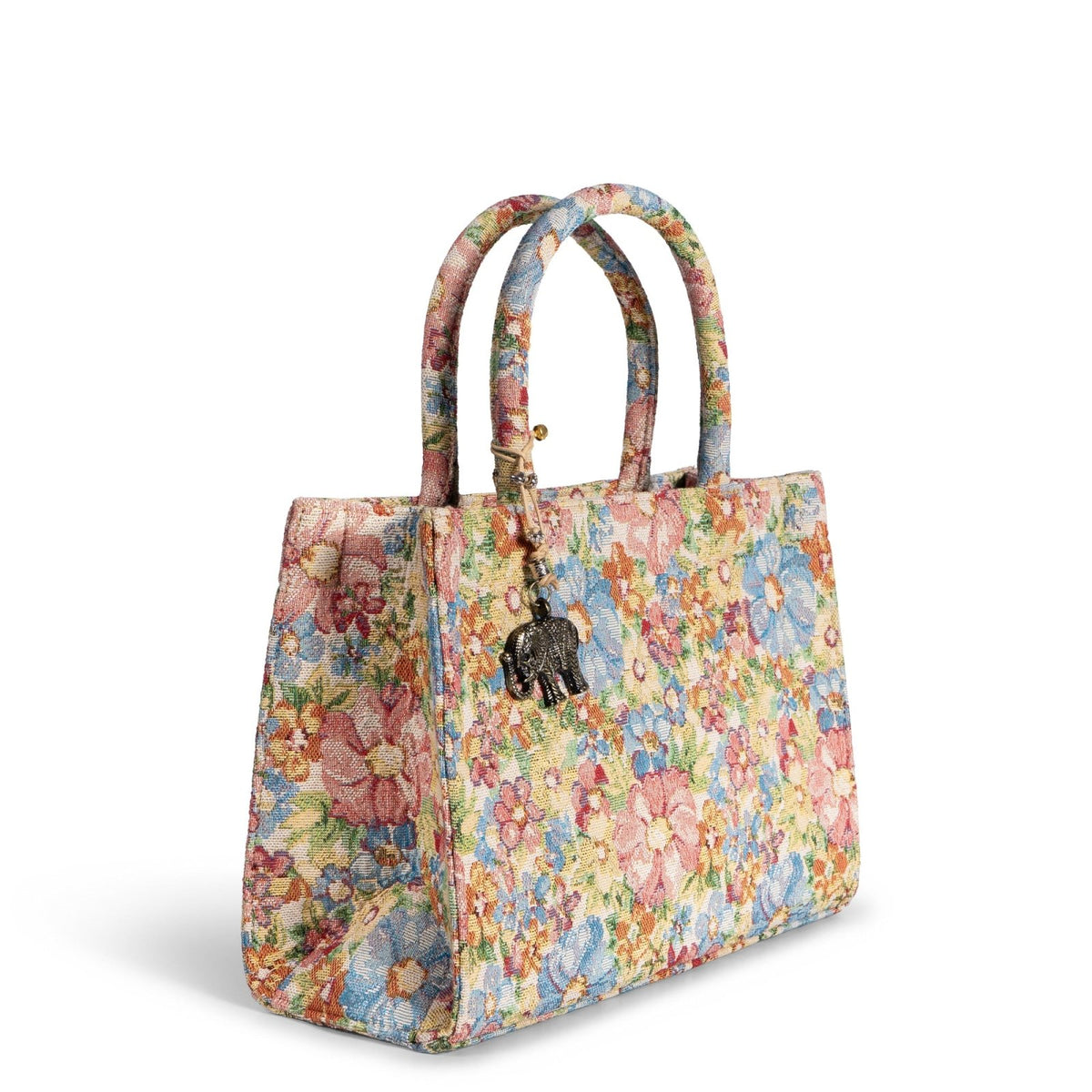 Book Tote mittlere Größe Jacquard Blumen - ANOKHI