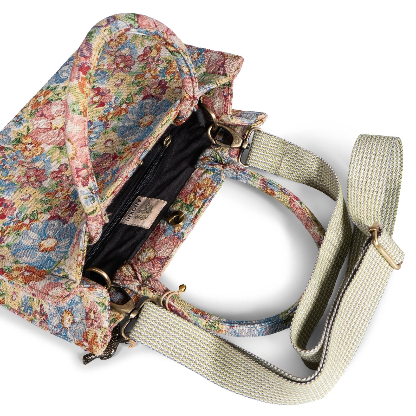 Book Tote mittlere Größe Jacquard Blumen - ANOKHI