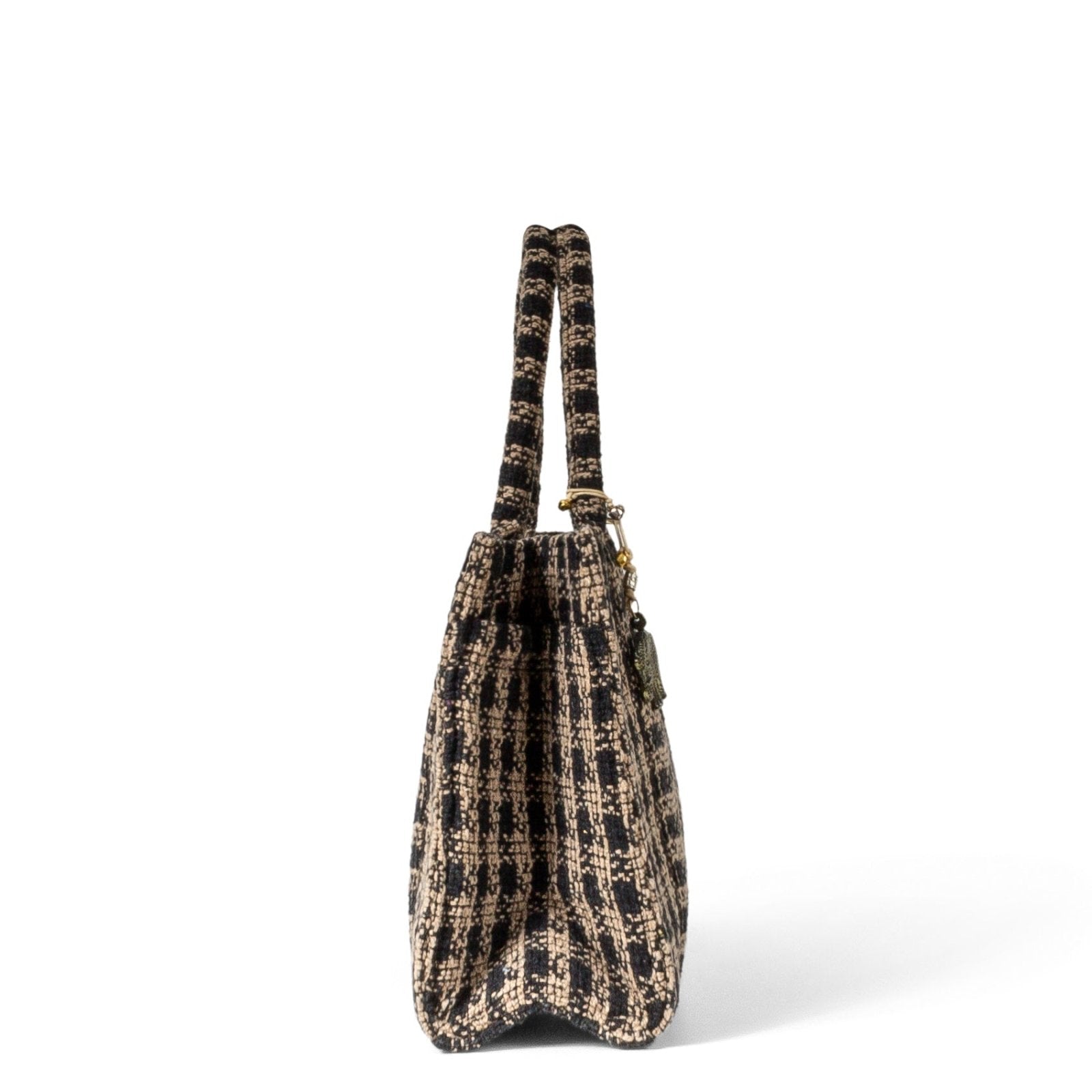 Book Tote mittlere Größe Karo beige schwarz - ANOKHI