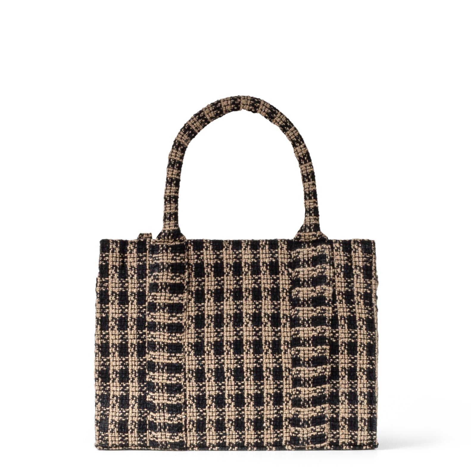 Book Tote mittlere Größe Karo beige schwarz - ANOKHI