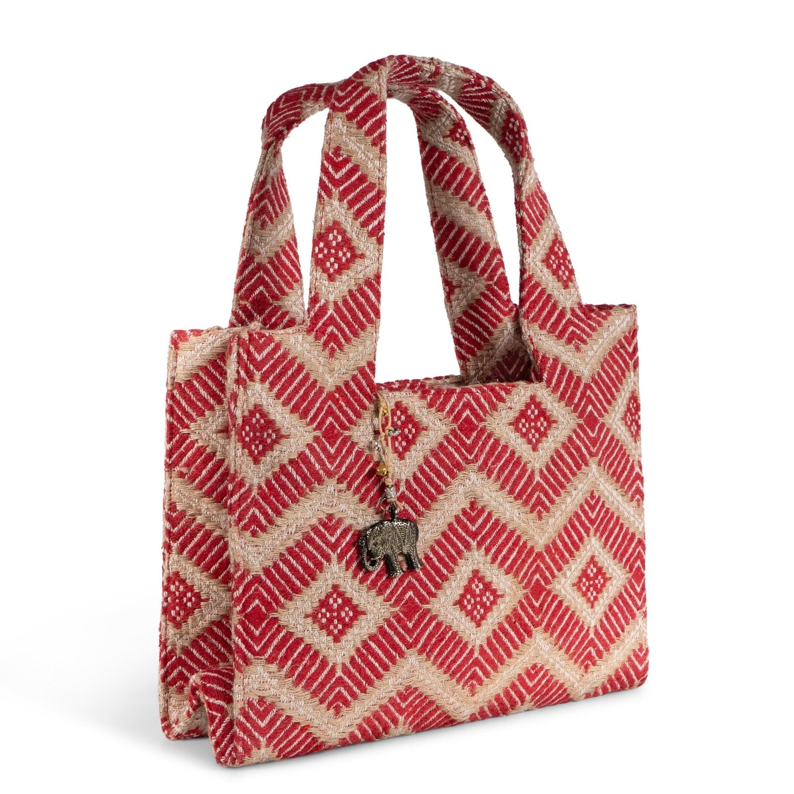 Book Tote mittlere Größe rot beige - ANOKHI