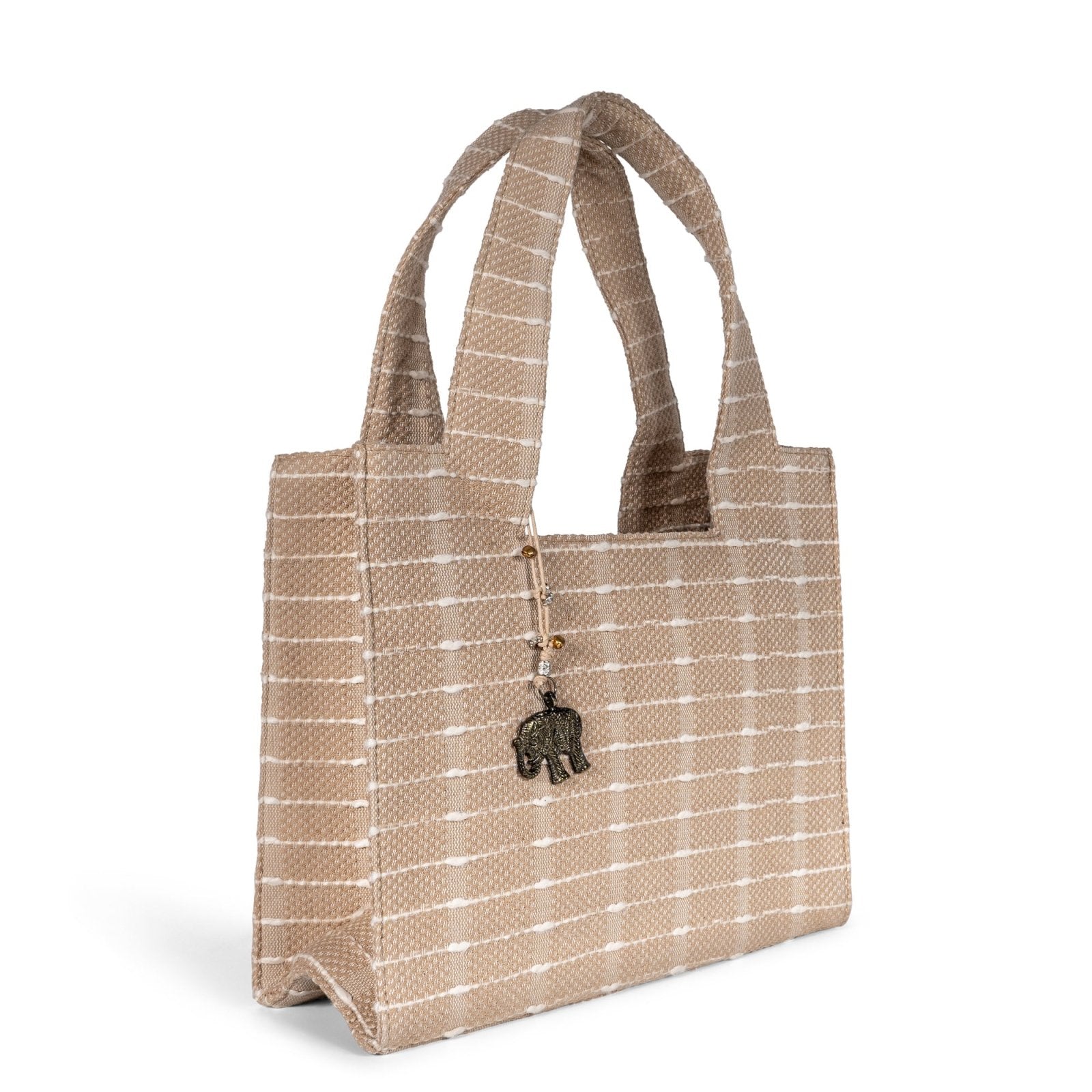 Book Tote mittlere Größe Streifen beige - ANOKHI