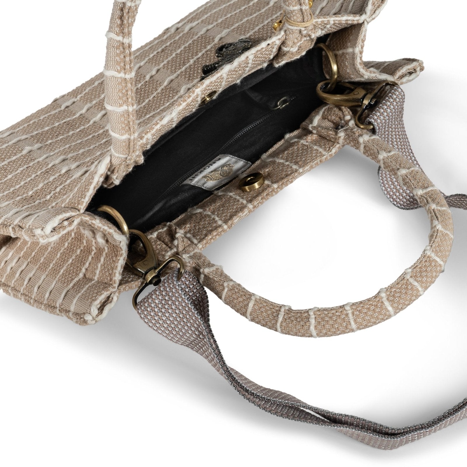 Book Tote mittlere Größe Streifen beige - ANOKHI