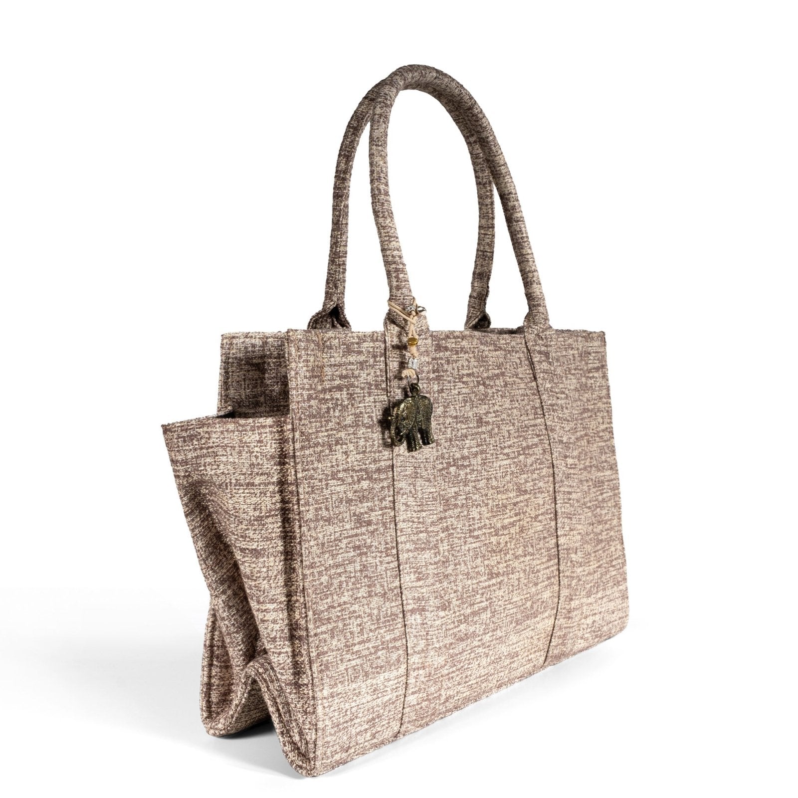 Book Tote Tasche Bicolor beige taupe - ANOKHI