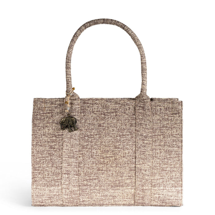 Book Tote Tasche Bicolor beige taupe - ANOKHI