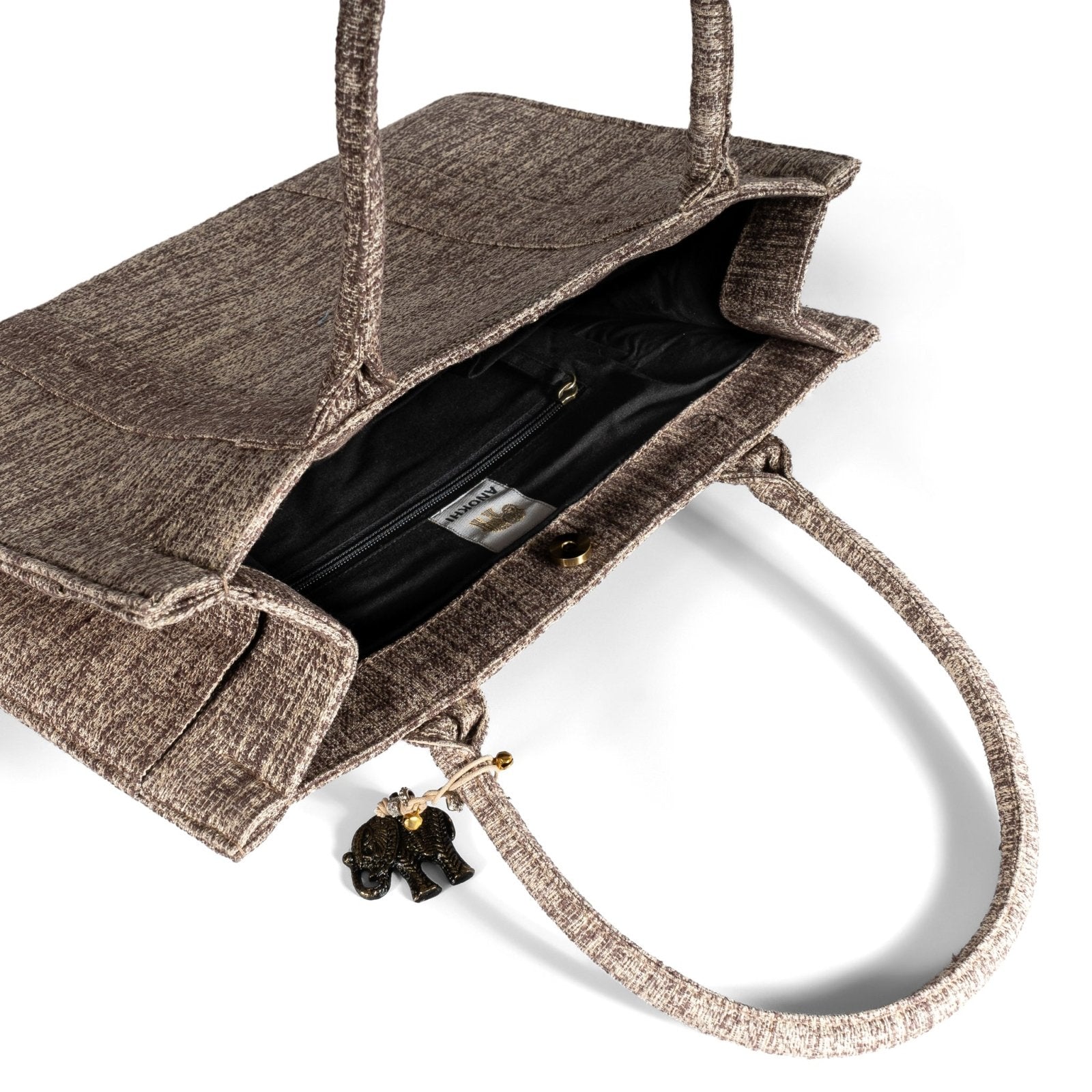 Book Tote Tasche Bicolor beige taupe - ANOKHI