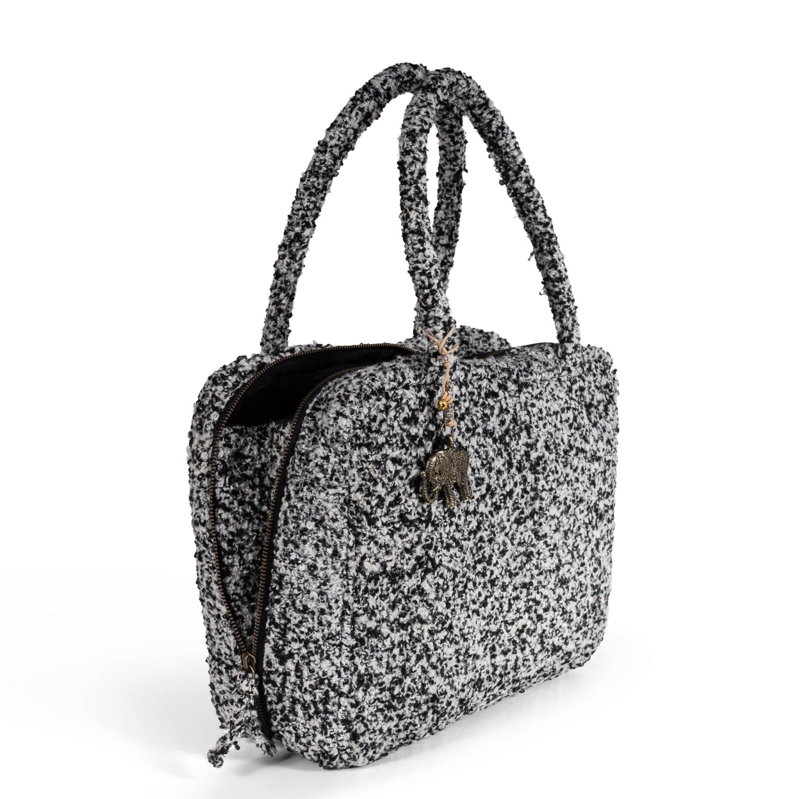 Book Tote Tasche Bouclé Salt & Pepper - ANOKHI