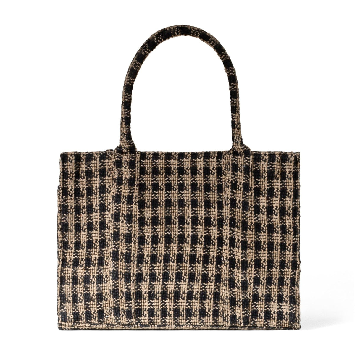 Book Tote Tasche Karo beige schwarz - ANOKHI