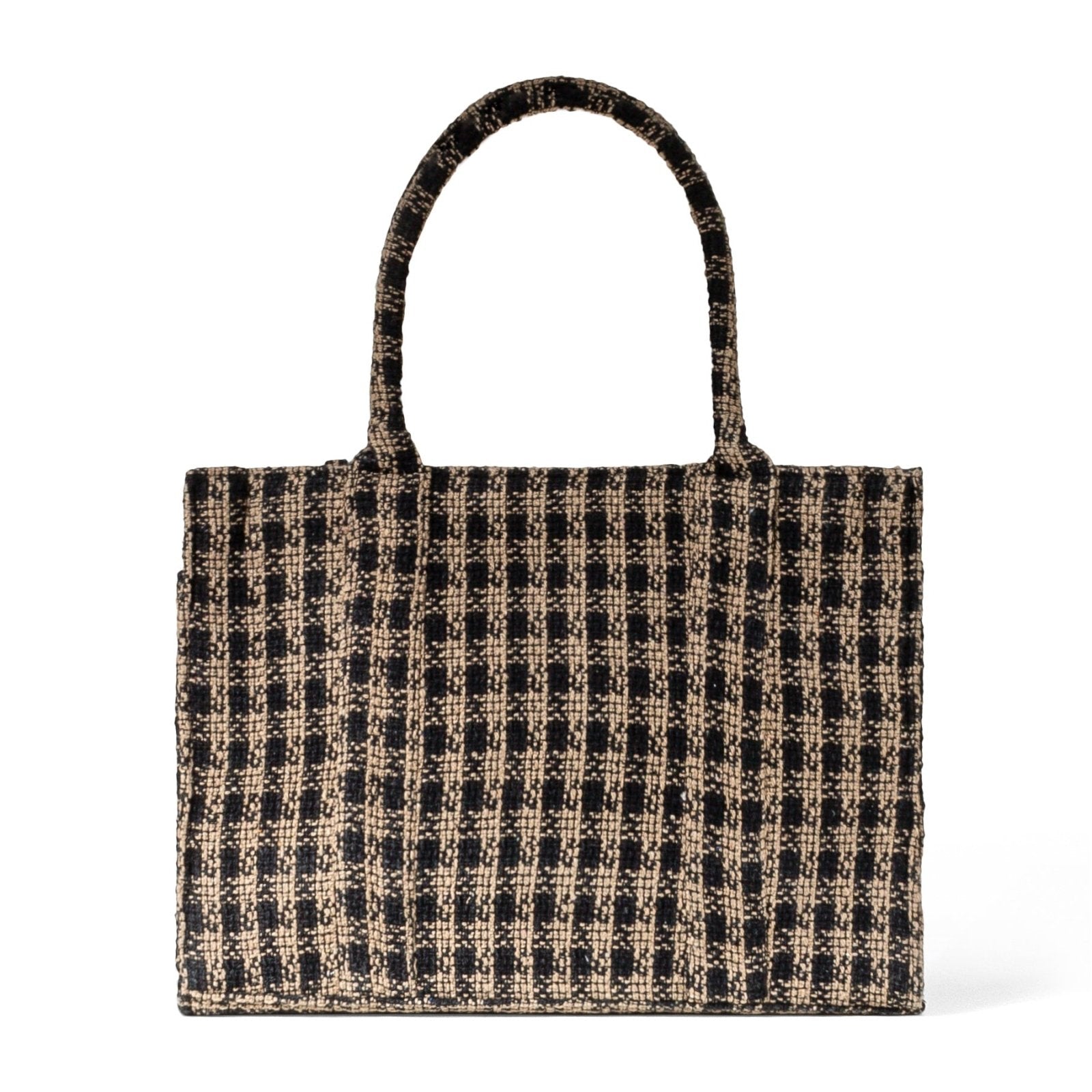 Book Tote Tasche Karo beige schwarz - ANOKHI