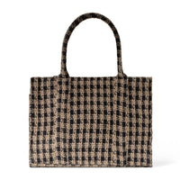 Book Tote Tasche Karo beige schwarz – 1