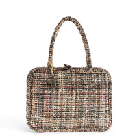 Book Tote Bag Tweed Brown Beige – 1