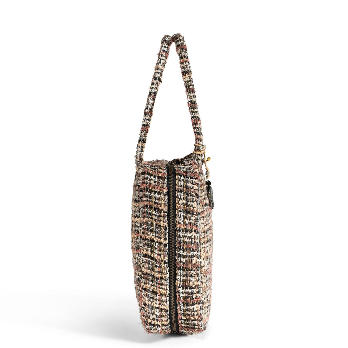 Book Tote Tasche Tweed braun beige - ANOKHI