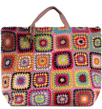 Bunte Patchwork Tasche im Häkel – Look – Boho Stil aus Textil – 2