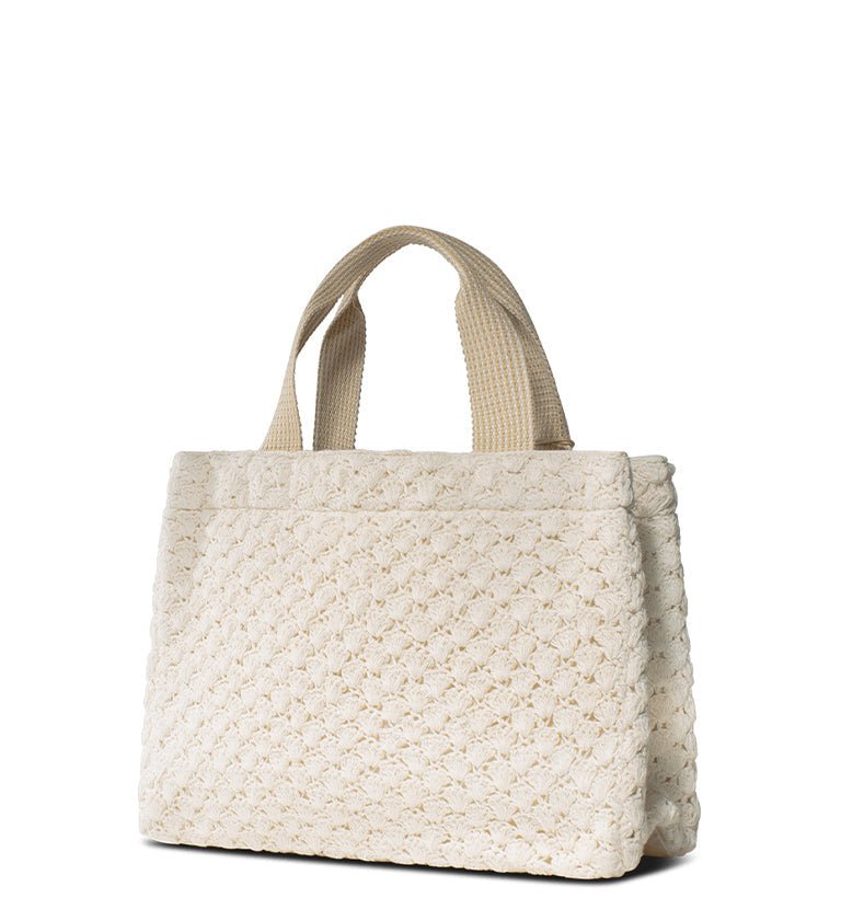 Gehäkelte Schultertasche in Creme – Anokhi - ANOKHI