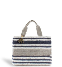 Striped mini shopper in blue &amp; natural – Anokhi – 4
