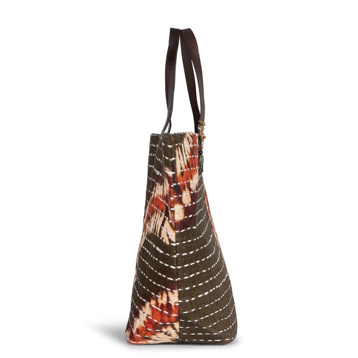 Großer Shopper Batik oliv - ANOKHI
