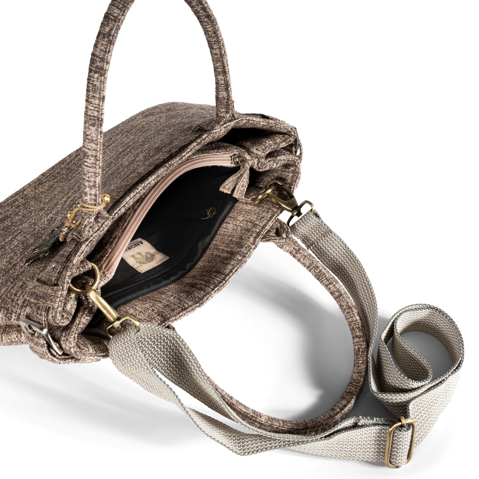 Großer Shopper Bicolor beige taupe - ANOKHI