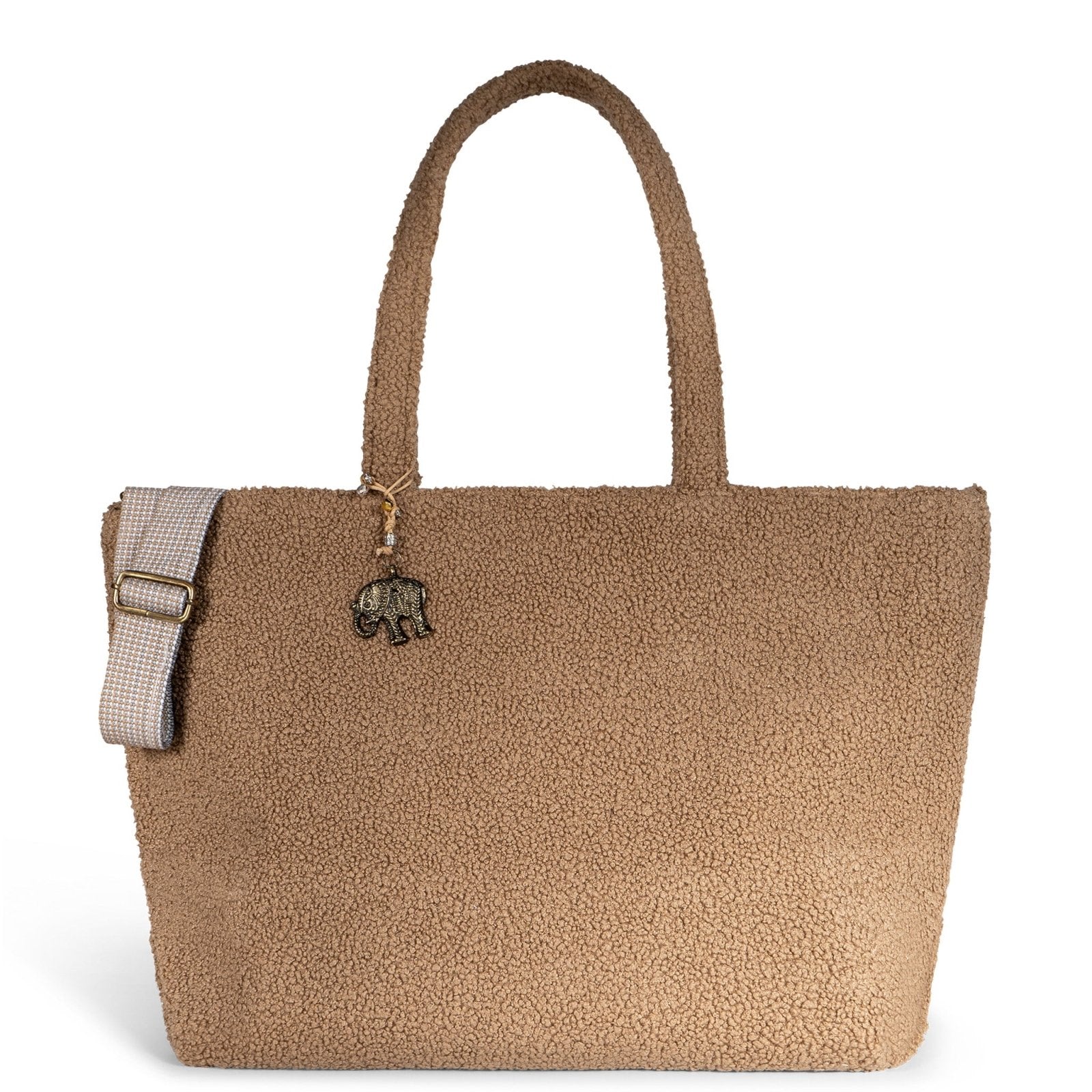 Großer Shopper Bouclé beige - ANOKHI