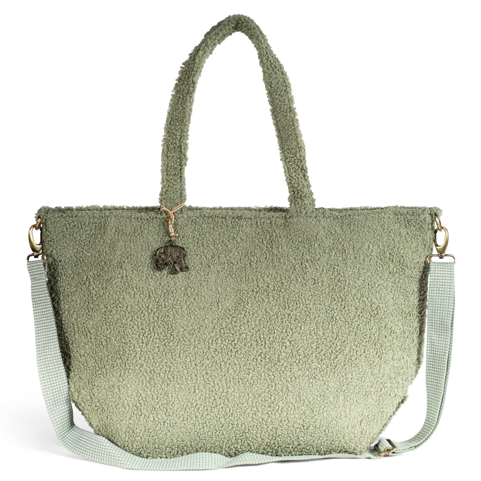 Großer Shopper Bouclé grün - ANOKHI