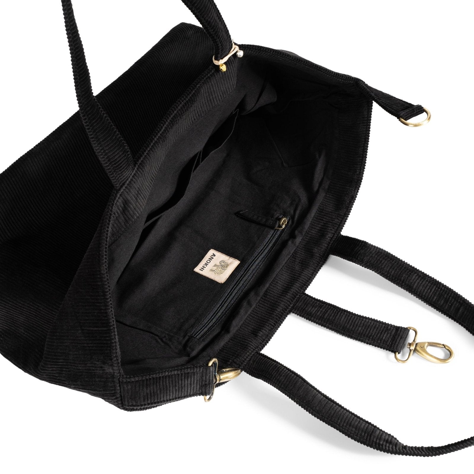 Großer Shopper Cord schwarz - ANOKHI