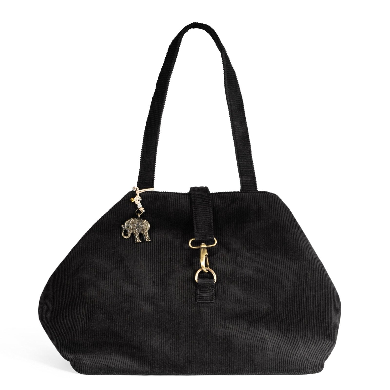 Großer Shopper Cord schwarz - ANOKHI