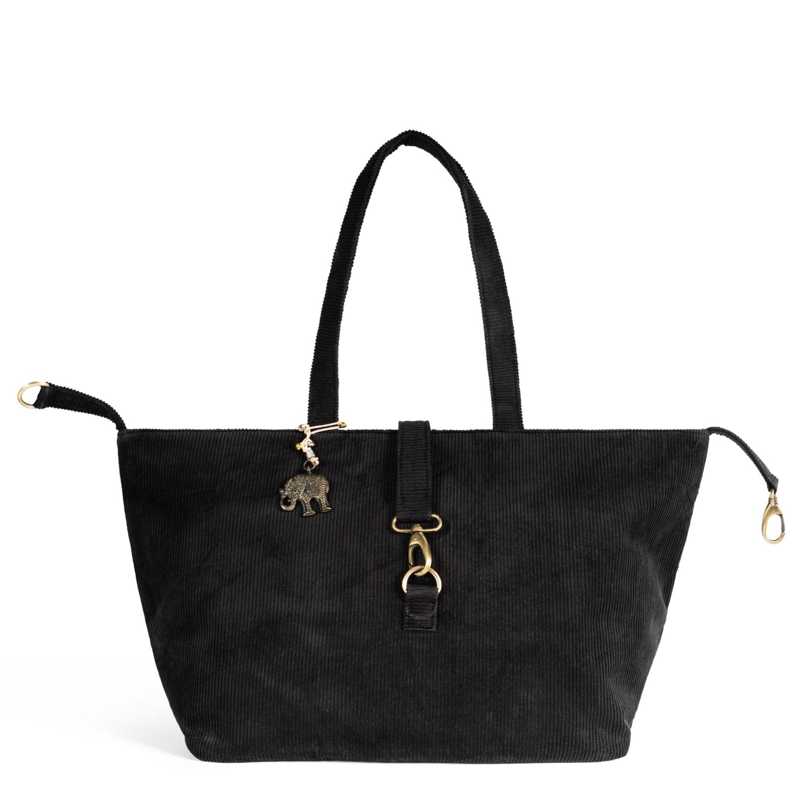 Großer Shopper Cord schwarz - ANOKHI