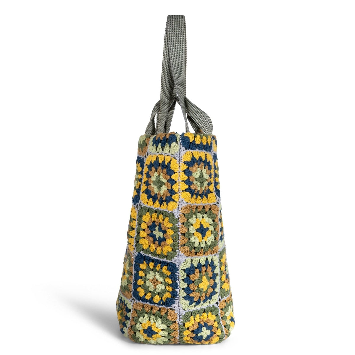 Großer Shopper Crochet Handarbeit grün gelb - ANOKHI