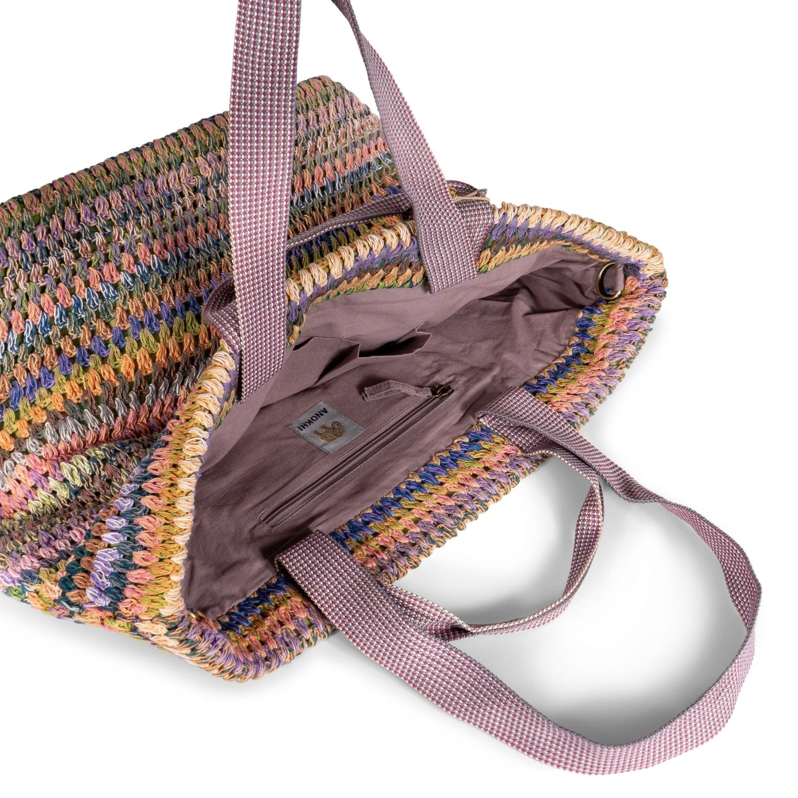 Großer Shopper Crochet Handarbeit multicolor - ANOKHI